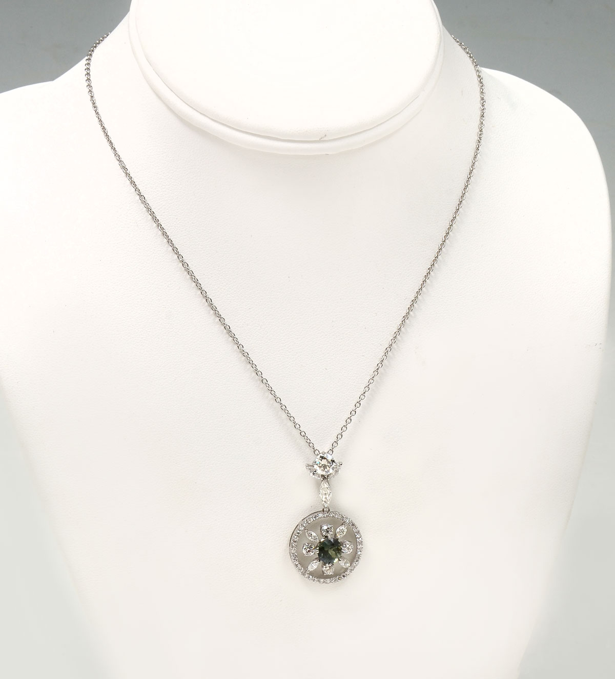 PLATINUM GREEN SAPPHIRE &
