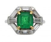 PLATINUM KARAT RING SET WITH E