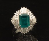 PLATINUM LADY'S EMERALD AND DI