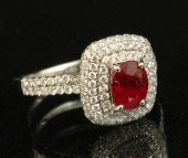 PLATINUM LADY'S RUBY AND DIAMO