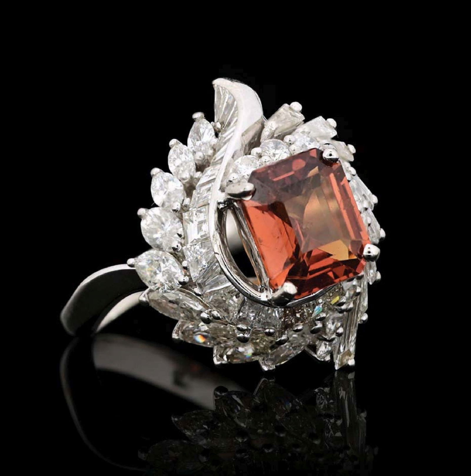 PLATINUM ORANGE SAPPHIRE AND