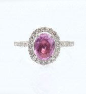 PLATINUM & PINK SAPPHIRE RING