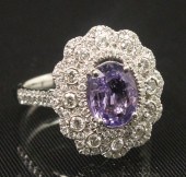 PLATINUM PURPLE SAPPHIRE AND D