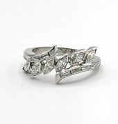 PLATINUM RING BAND WITH MARQUI