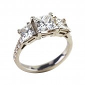 Platinum Ring    set with a pr