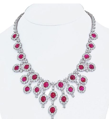 PLATINUM RUBY & DIAMOND COLLAR