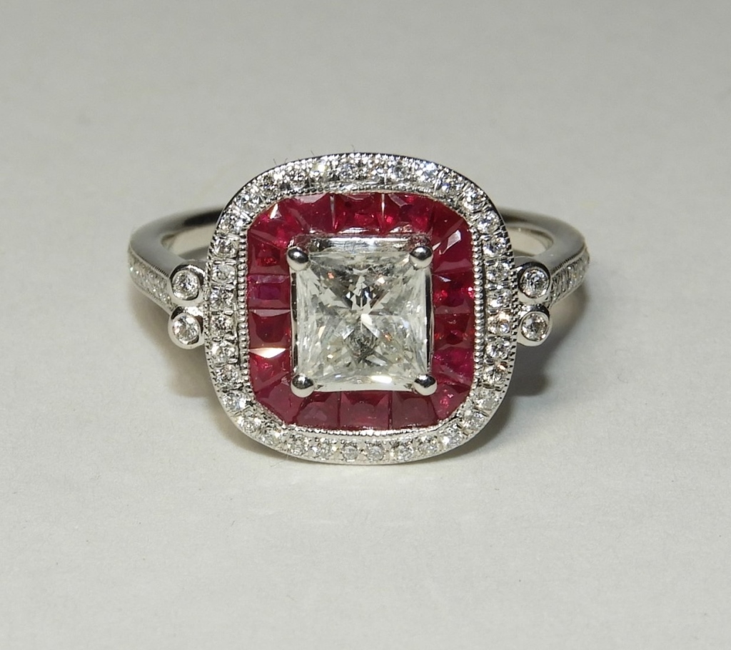 PLATINUM RUBY & DIAMOND LADY'S