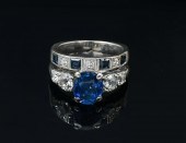 PLATINUM SAPPHIRE & DIAMOND RI