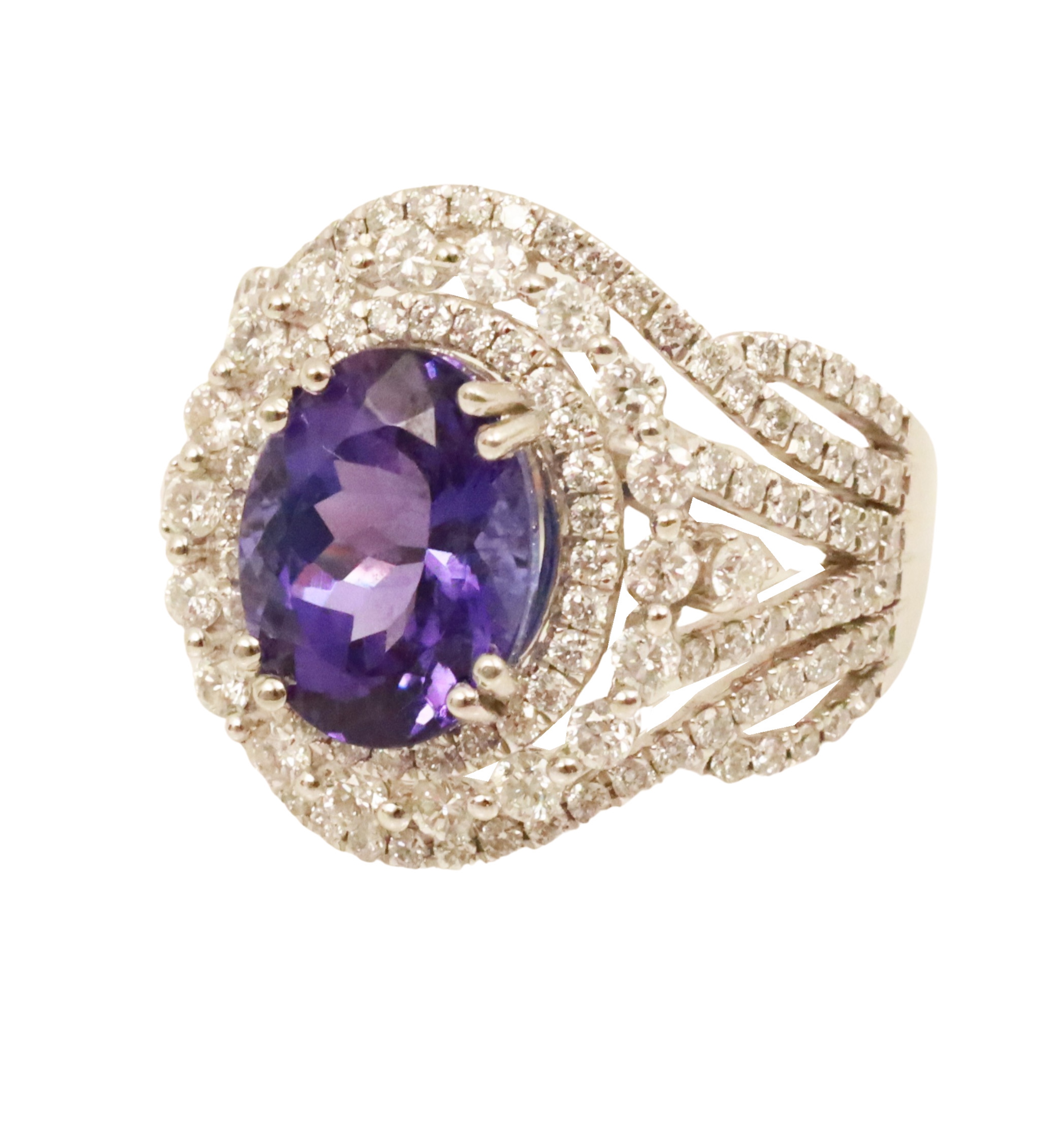 PLATINUM TANZANITE & DIAMOND RING