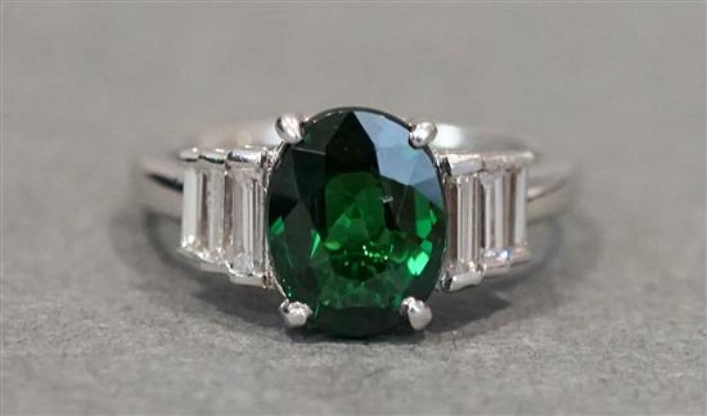 PLATINUM, TSAVORITE GARNET AND