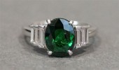 PLATINUM, TSAVORITE GARNET AND