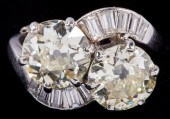Platinum Two Stone Diamond Rin