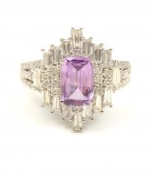 PLATINUM UNHEATED PINK SAPPHIR