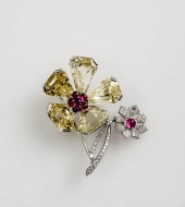 PLATINUM, YELLOW SAPPHIRE, DIA