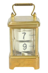 PLATO BRASS CARRIAGE FLIP CLOC
