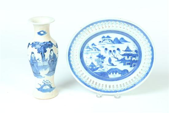 PLATTER AND VASE.  China  late