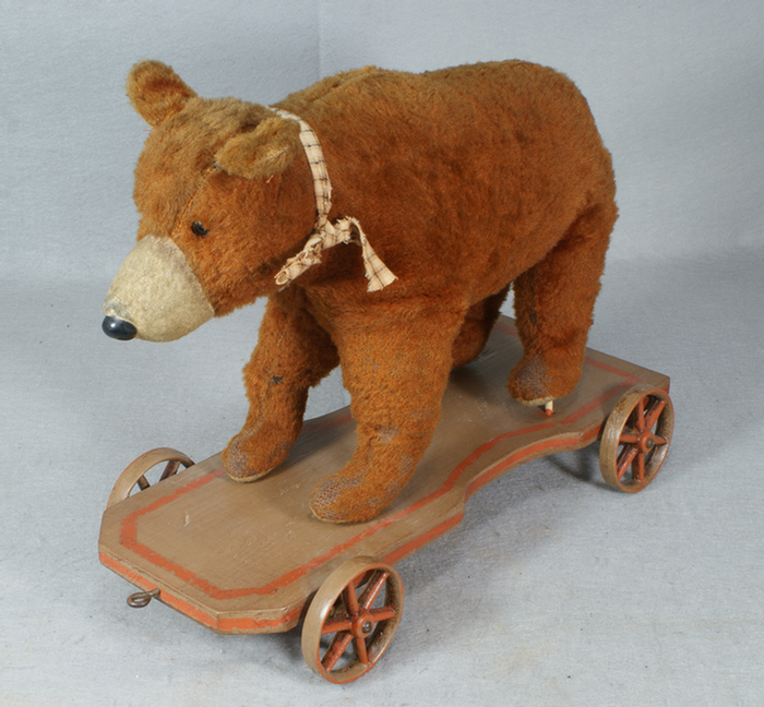 Plush bear pull toy, new base,