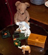 Plush teddy bear cast iron ''N