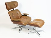 PLYCRAFT CHAIR & OTTOMAN: Mid-