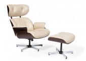 PLYCRAFT LOUNGE CHAIR AND OTTO