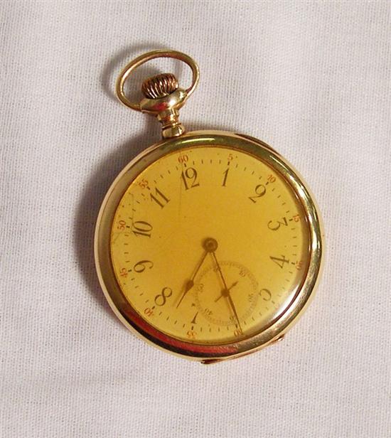 Pocket Watch  14K yellow gold  open