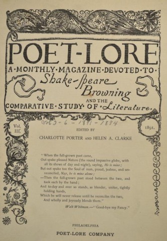 Poet-Lore 1891-1894Titled
