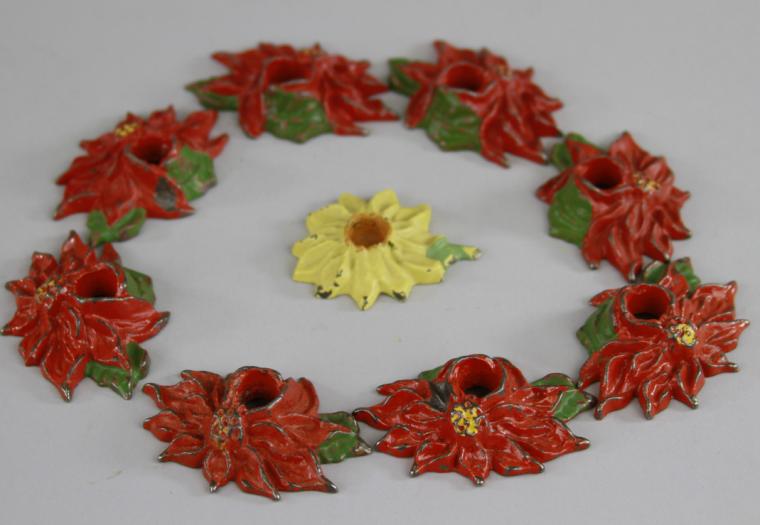 POINSETTIA & DAISY CANDLESTICK