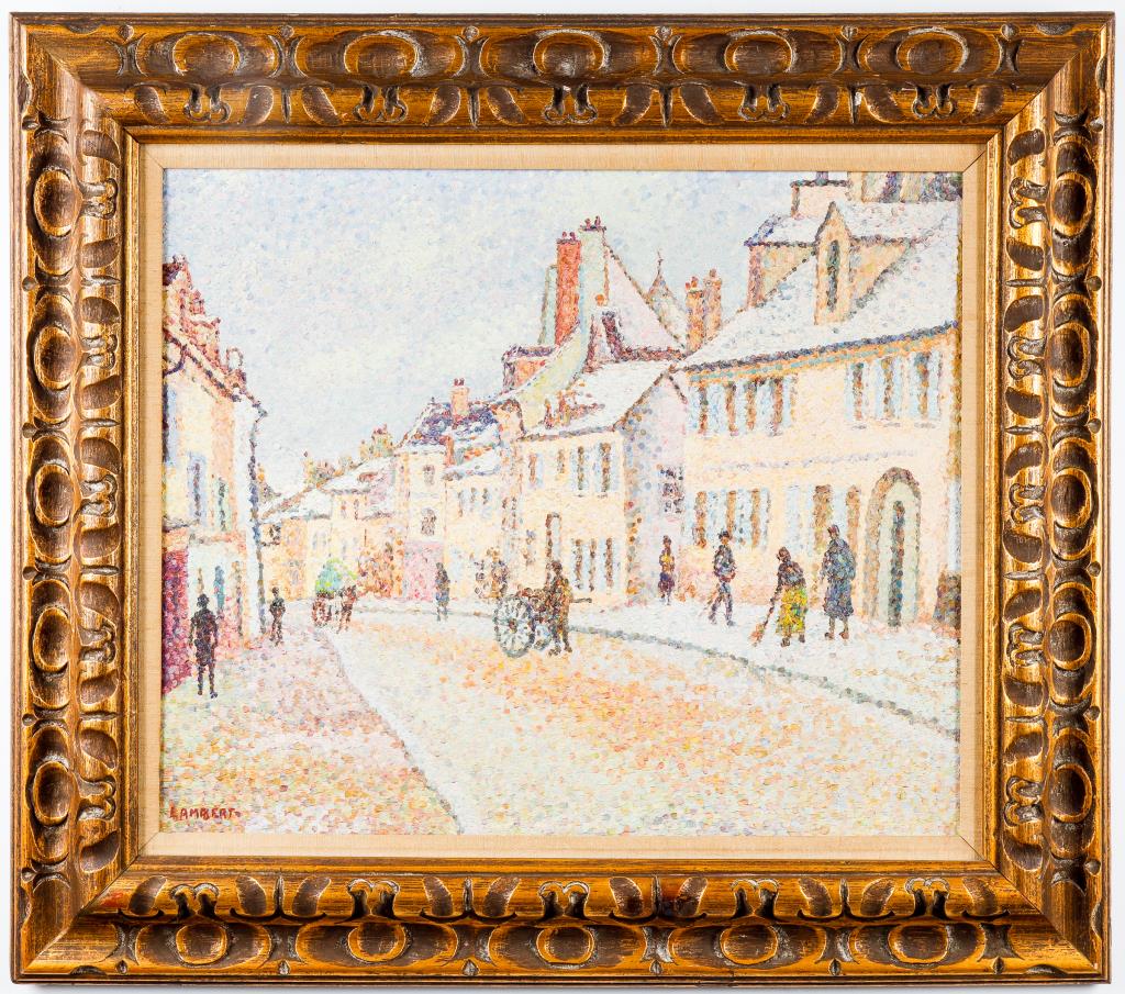 POINTILLIST VILLAGE OIL ON