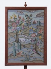 POLE SCREEN WITH FRAMED NEEDLE