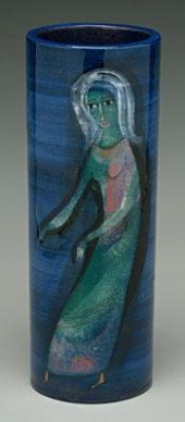 Polia Pillin pottery vase, cyl