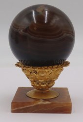 POLISHED BANDED AGATE GLOBE ON