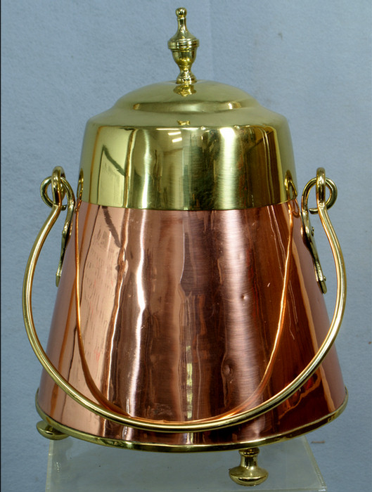 Polished brass and copper coal