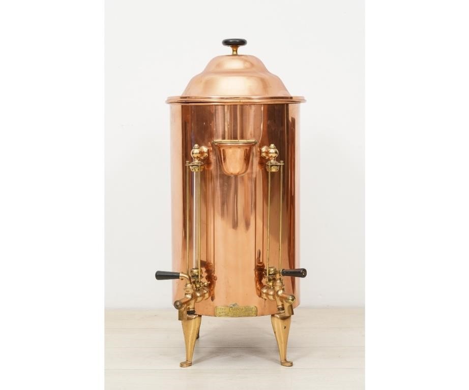 Polished copper coffee urn by