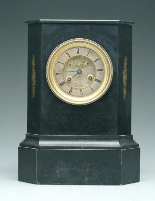 Polished slate shelf clock, open