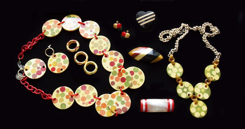 POLKA DOT AND LAMINATED BAKELITE: