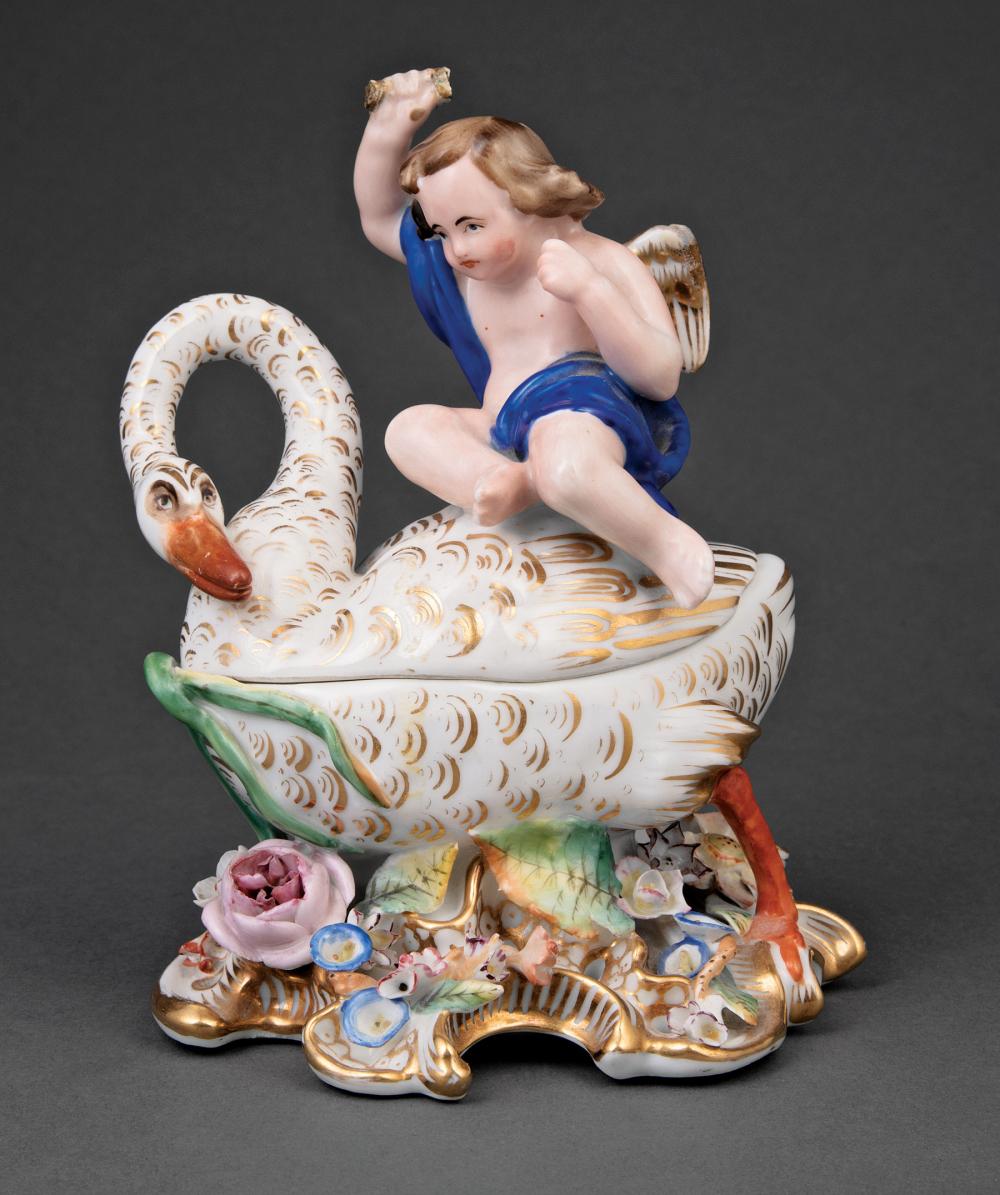 POLYCHROME AND GILT PORCELAIN