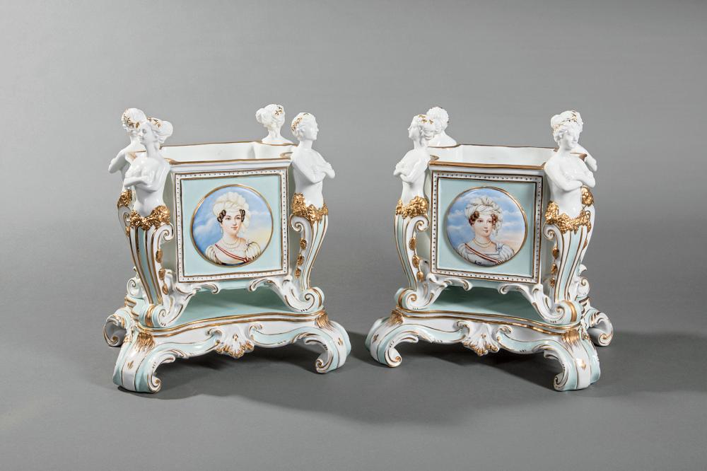POLYCHROME AND GILT PORCELAIN