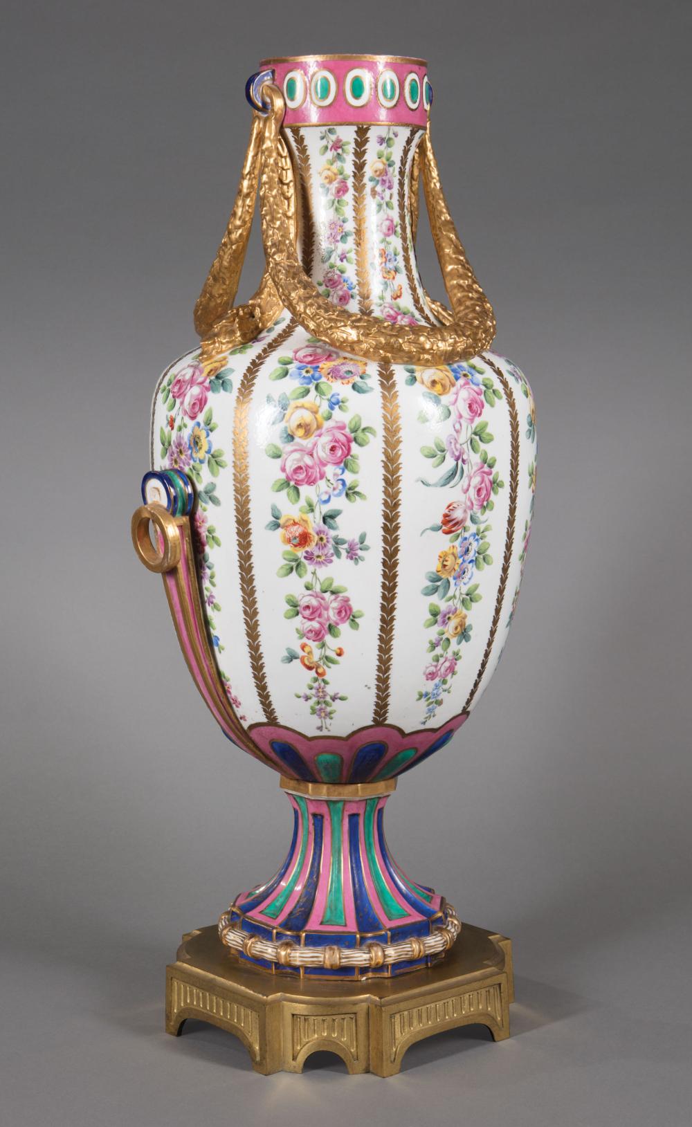 POLYCHROME AND GILT PORCELAIN
