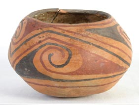 Polychrome buffware jar,