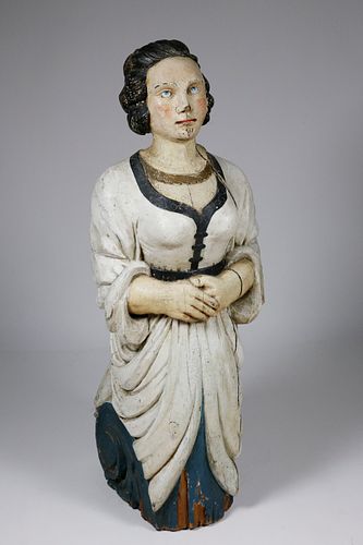 POLYCHROME CARVED PINE JENNY LIND