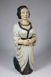 POLYCHROME CARVED PINE JENNY L