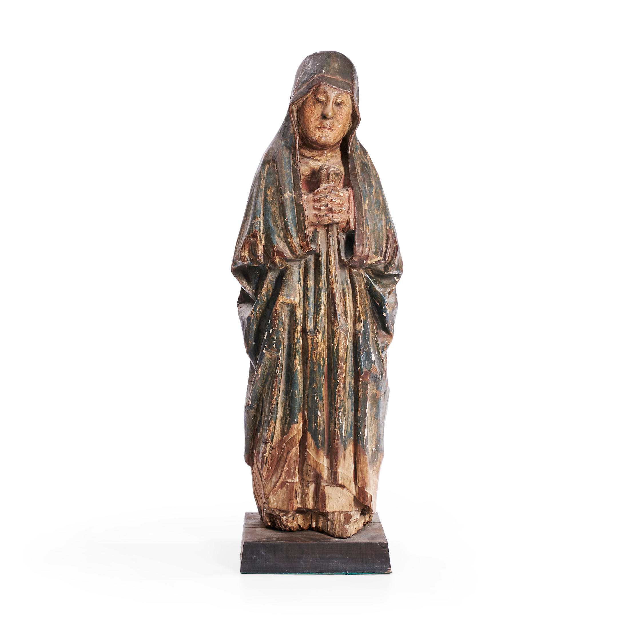 POLYCHROME CARVED WALNUT FIGURE
