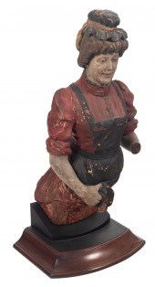 POLYCHROME CARVED WOODEN TRADE