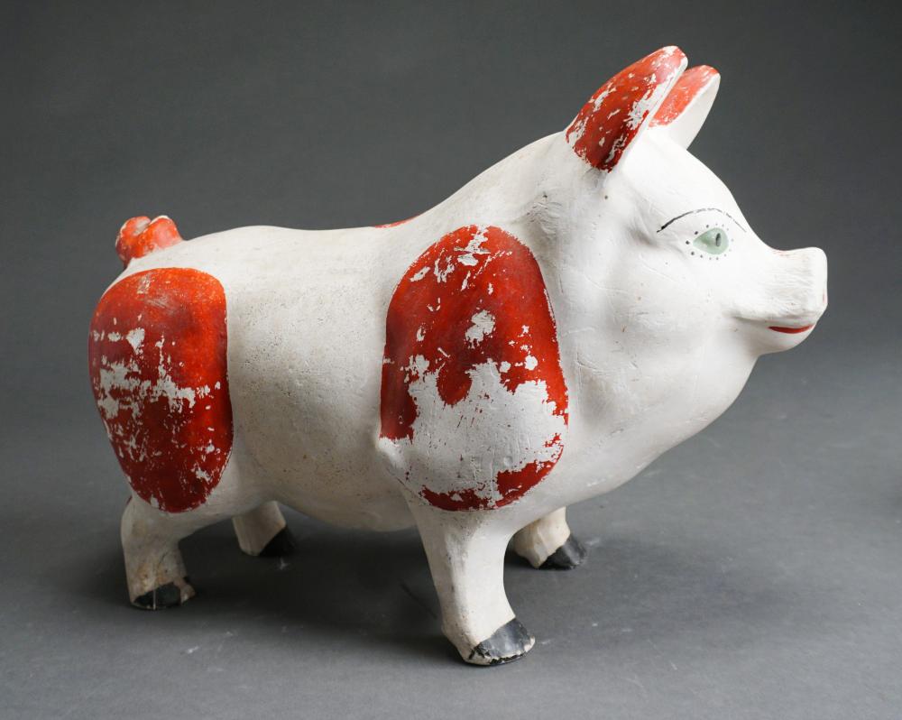 POLYCHROME DECORATED FOLK ART PIGGY