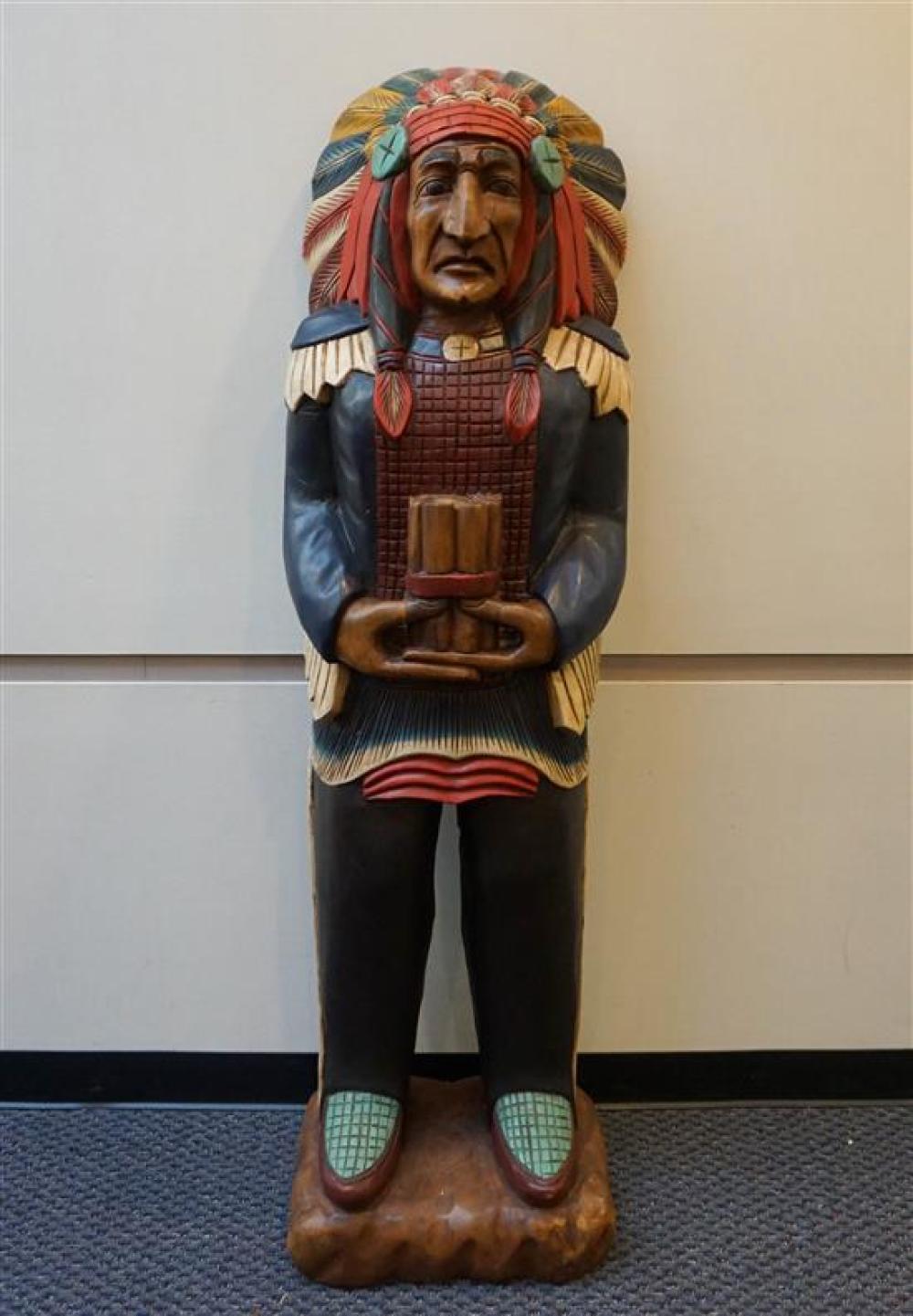 POLYCHROME DECORATED WOOD CIGAR