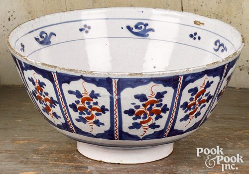 POLYCHROME DELFT BOWL, 18TH