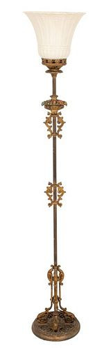 POLYCHROME ENAMELED BRASS FLOO
