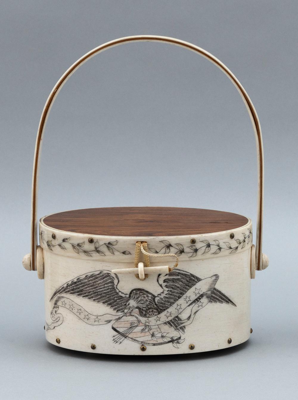 * POLYCHROME ENGRAVED BONE BASKET