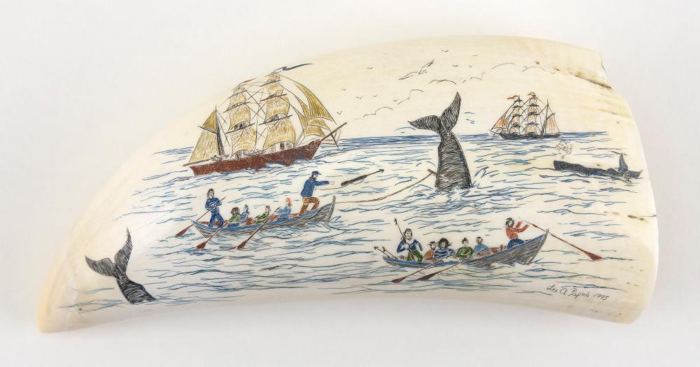 * POLYCHROME ENGRAVED WHALE’S TOOTH