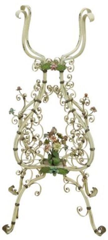 POLYCHROME FLORAL IRON GARDEN